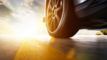 Tire on Car driving